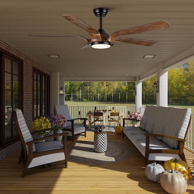 Modern Smart Ceiling Fan Light with Lighting and 5 Blades, 6 Speed Adjustment for Bedroom and Living Room