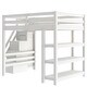 preview thumbnail 7 of 7, Full Size Loft Bed w/Shelves,Storage Staircase,Wardrobe and LED Light