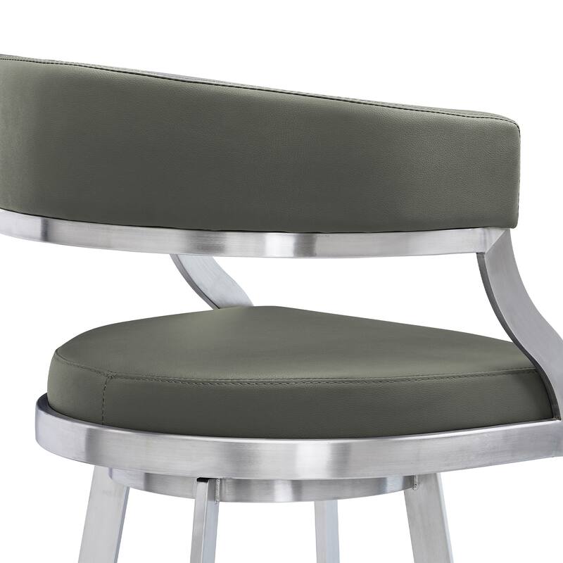 Saturn Modern Swivel Bar Stool, Upholstered Counter Chair with Metal Frame