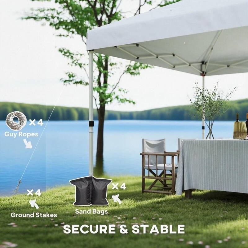 GDFStudio - 10x10 ft Pop-Up Outdoor Canopy Tent with Adjustable Height & Sidewalls