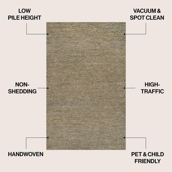 dimension image slide 3 of 7, JONATHAN Y Griffin Rustic Farmhouse Woven Jute Solid Area Rug