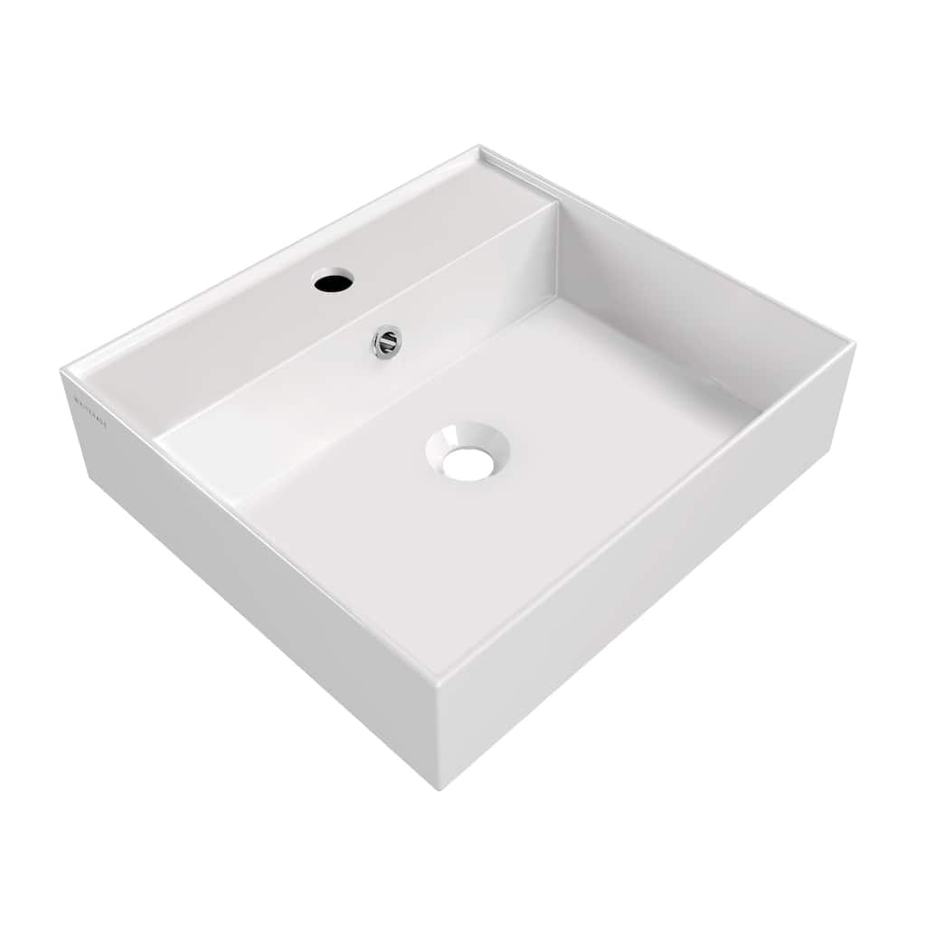 Whitehaus B-AG51-1H 20-1/8" Rectangular Vitreous China Wall Mounted