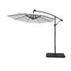 10 Ft. Solar Power Lighted Patio Umbrella with Base Stand - White