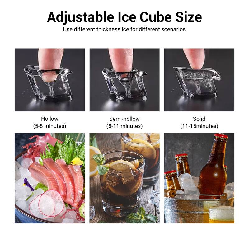 Ice Maker Commercial Ice Machine Stainless Steel Commercial Ice Maker Large Capacity Self-Cleaning