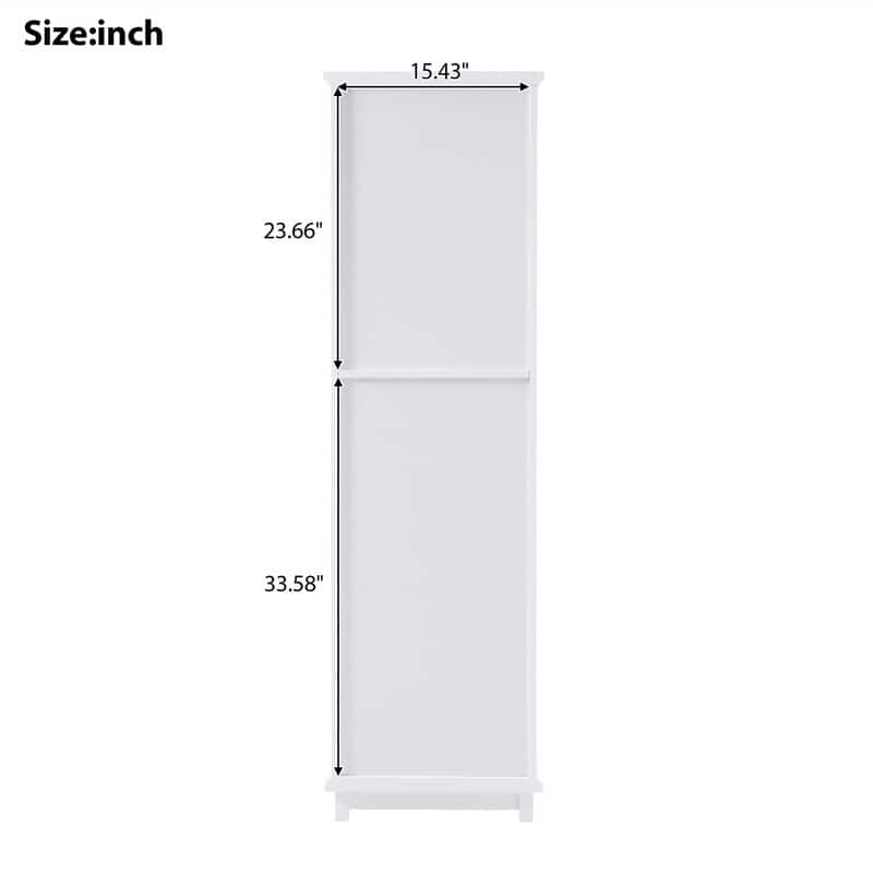 Freestanding Bathroom Cabinet with Glass Door and 2 Storage Drawers, Tall Storage Cabinet Floor Cabinet with Adjustable Shelves