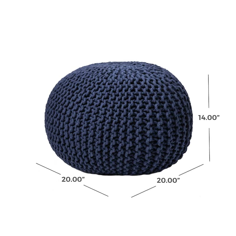 Nuloom Ling Round Knit Filled Ottoman Pouf