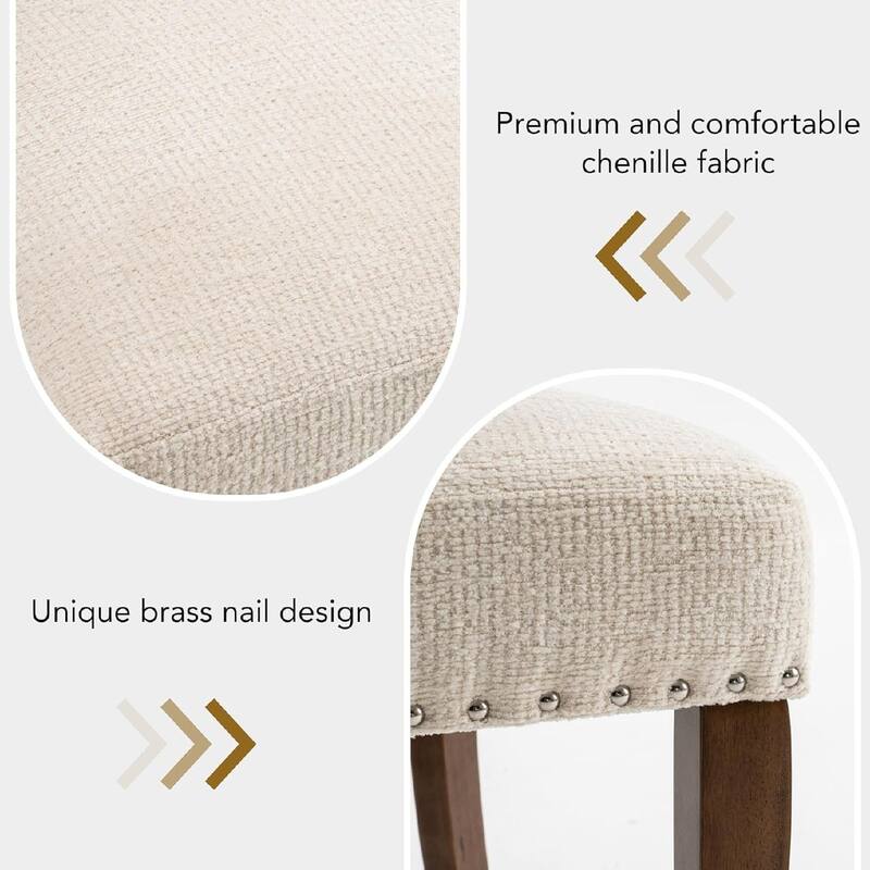 Upholstered Mordern Design T Back Dining Side Chair- Set of 2