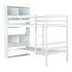 preview thumbnail 15 of 18, Twin Over Twin Bunk Bed with Shelves Headboard, Safety Guardrails and Ladder,Detachable Beds