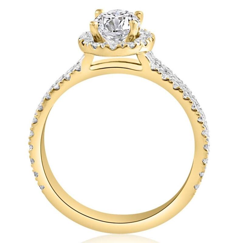 2Ct Diamond Oval Lab Grown Halo Engagement Ring White, Yellow or Rose Gold