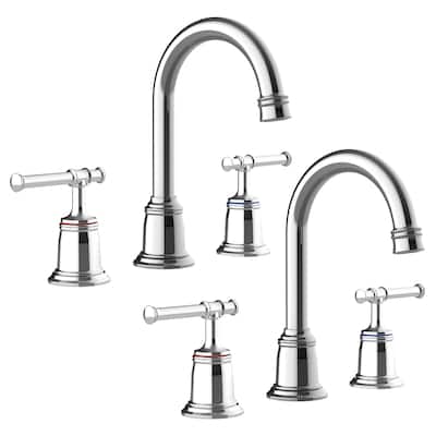 Bathroom Faucets, Classical 8 inch Bathroom Faucet with Pop Up Drain and Lead-Free Hose, 2 Packs - 1.6x1.6x10in