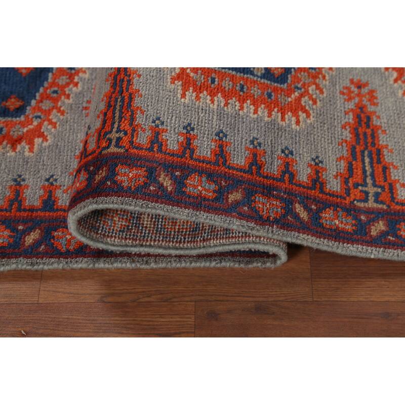 Gray Viss Indian Runner Rug Handmade Wool Carpet - 2'8"x 10'0"