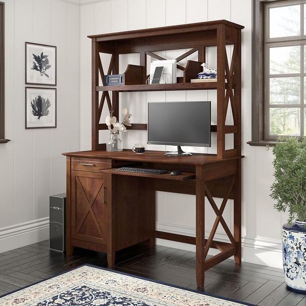 Key West 48W Small Computer Desk with Hutch by Bush Furniture. Opens flyout.