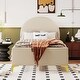 preview thumbnail 11 of 52, Bedroom Velvet Fabric Bed Frame with Classic Semi-circle Shaped Headboard and Metal Legs, Upholstered Platform Bed for Kids Beige - Twin