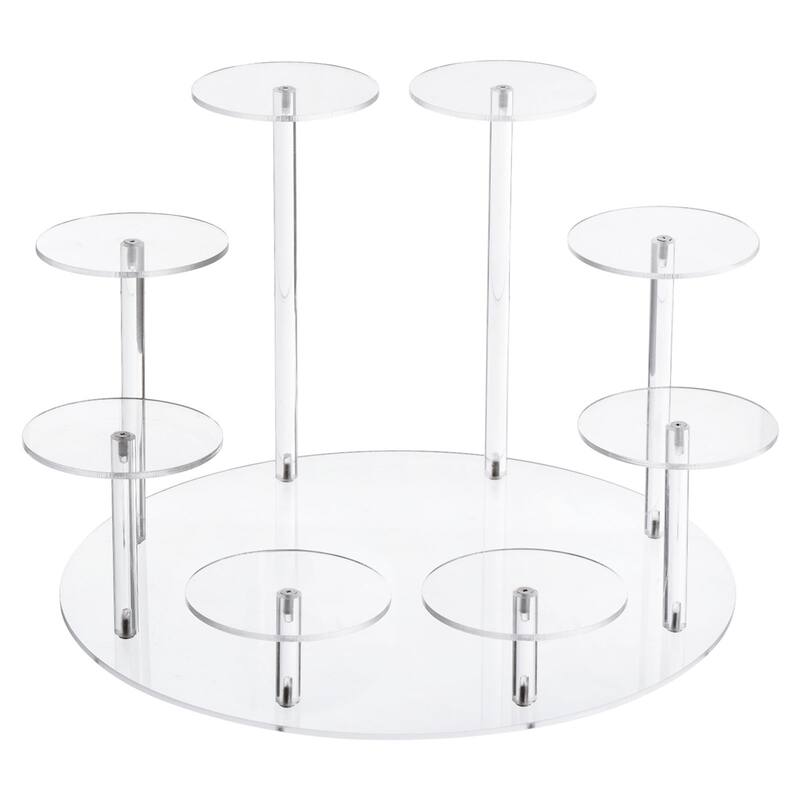 Acrylic Display Stand for Collectible Figures, 8 Tier Round Cupcake Stand Clear