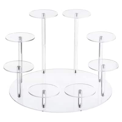 Acrylic Display Stand for Collectible Figures, 8 Tier Round Cupcake Stand Clear