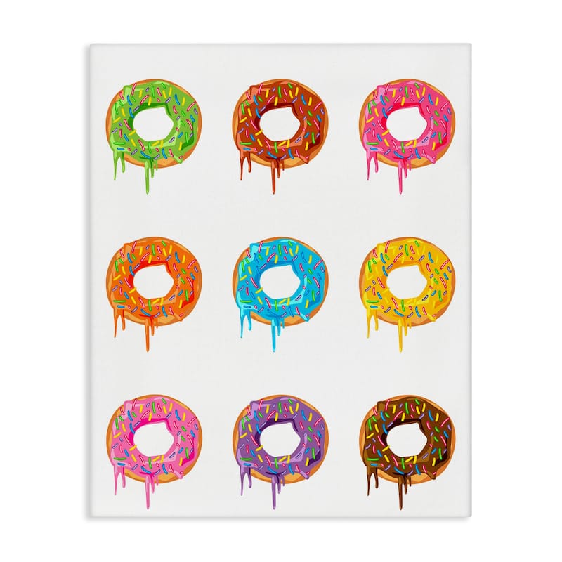 Stupell Bright Donut Rows Canvas Wall Art Design By Marcus Prime - 24 x 30
