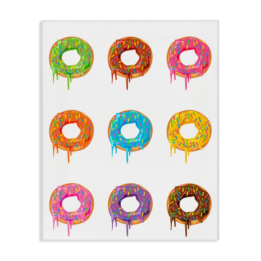 Stupell Bright Donut Rows Canvas Wall Art Design By Marcus Prime