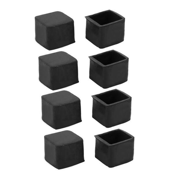 20mmx20mm Rubber Chair Leg Floor Protectors Table Feet Tips Covers Caps 8pcs Black Bed Bath