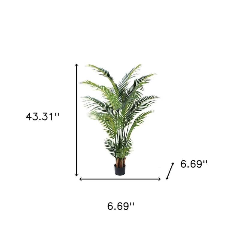 HomeRoots 59" Green Artificial Palm Tree in a Black Pot - 6.69 in. x 59.06 in. x 6.69 in.
