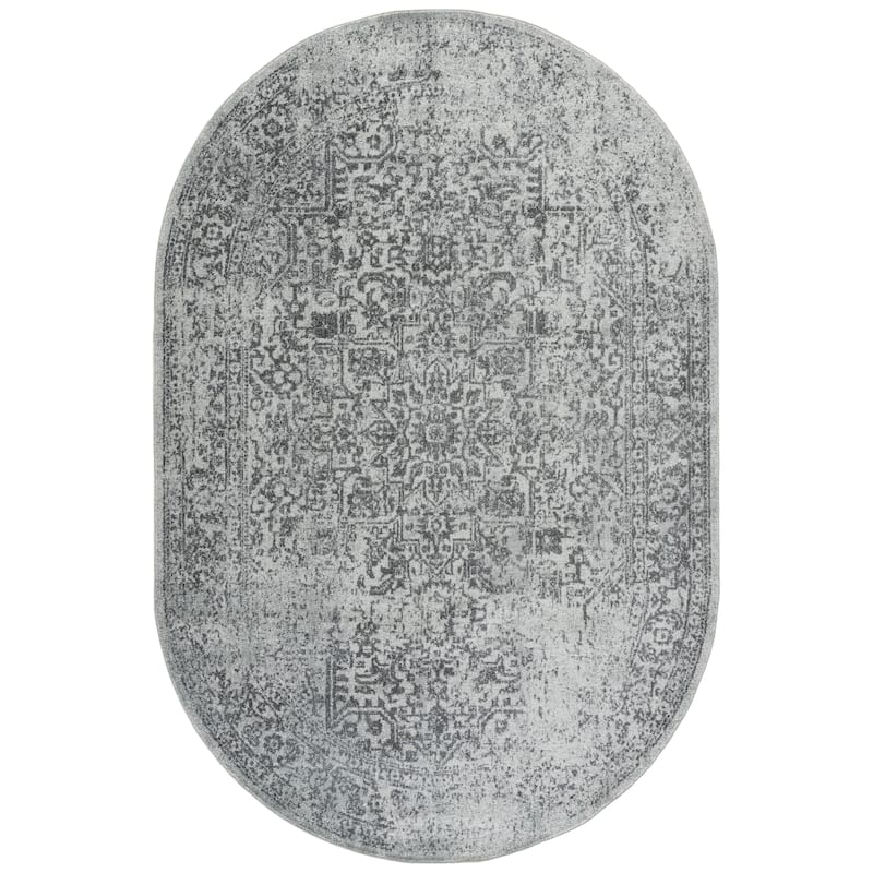 SAFAVIEH Evoke Pety Vintage Distressed Rug - 6' x 8' Oval - Ivory/Grey