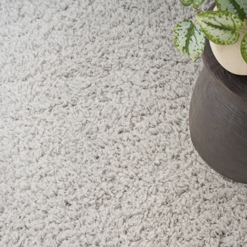 Nourison Modern Shag Indoor only Grey Solid Area Rug