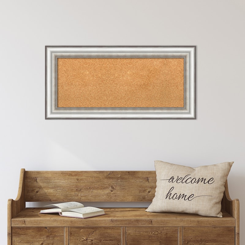 Salon Silver Framed Cork Bulletin Memo Board
