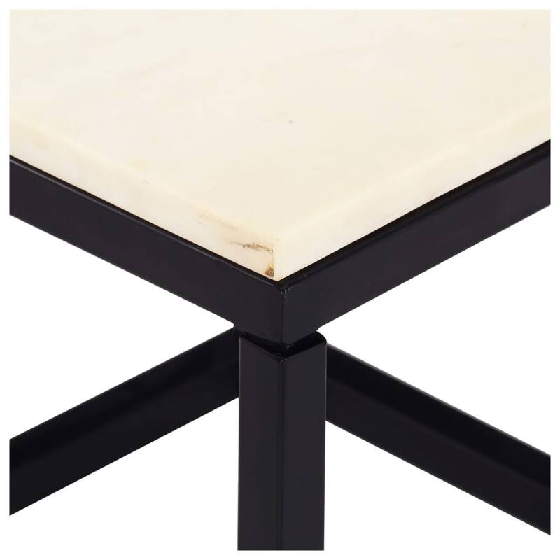 vidaXL Coffee Table End Table Side Sofa Table Real Stone with Marble Texture
