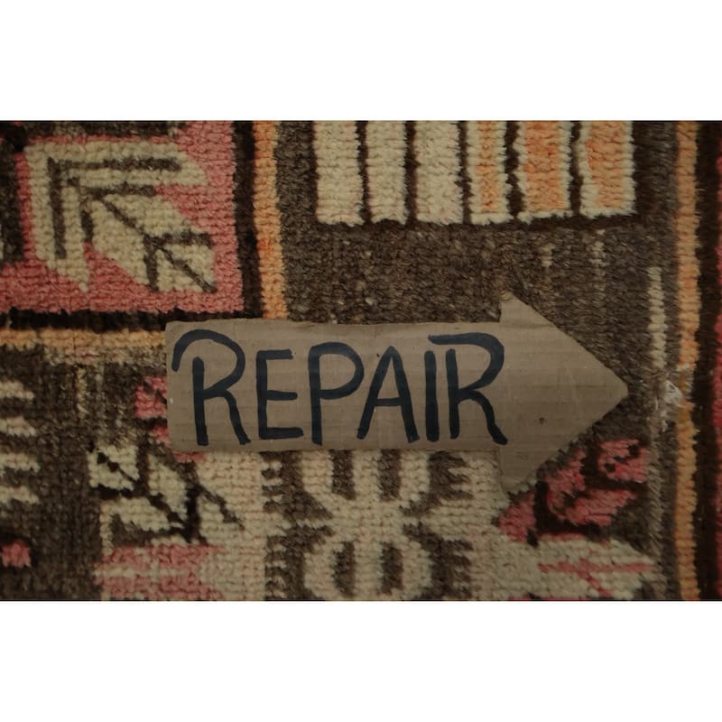 Hand Knotted Oriental 100% Wool Carpet Transitional Geometric Pink Khotan Area Rug - 8' 10'' X 5' 0''