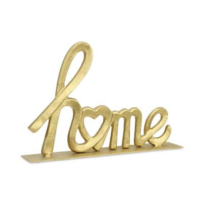 Roven Cast Iron Calligraphic Home Table Decor - Gold