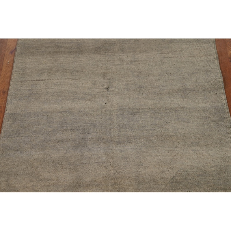 Hand Knotted Oriental 100% Wool Carpet Modern Modern Beige & Ivories Gabbeh Area Rug - 4' 10'' X 3' 4''