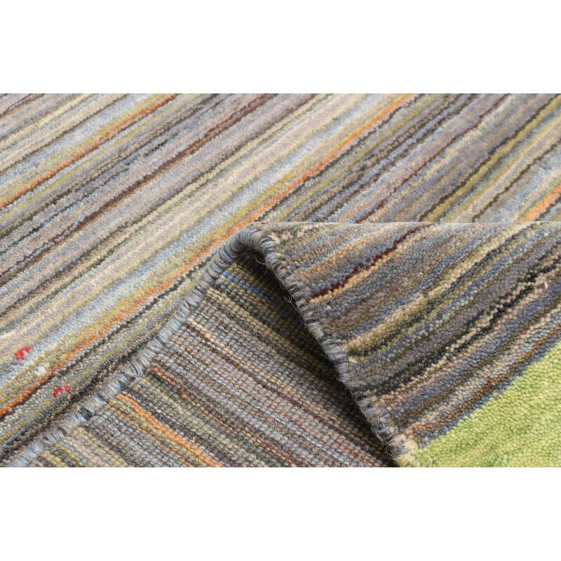 ECARPETGALLERY Hand Loomed Kashkuli Gabbeh Grey Wool Rug - 3'11 x 5'7