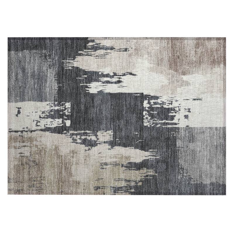 Machine Washable Indoor/ Outdoor Contemporary Fusion Chantille Rug