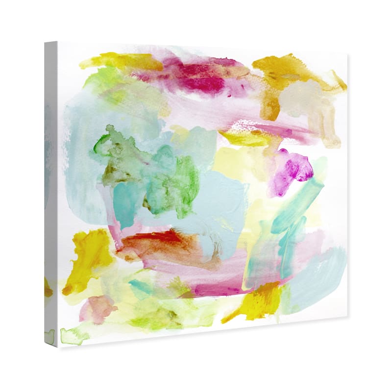 Wynwood Studio Canvas Abstract Splash at the Fields Yellow and Light Blue Modern & Contemporary Wall Art Canvas Print