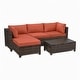 preview thumbnail 3 of 20, 3 Pieces Wicker Patio Outdoor Sectional Set