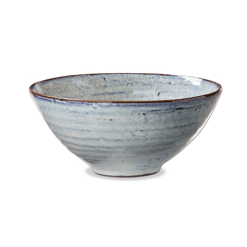 Porto Small Serving Bowl - Light Blue Stoneware, 30oz Capacity, Dishwasher Safe, 3" H x 7" L x 7" W