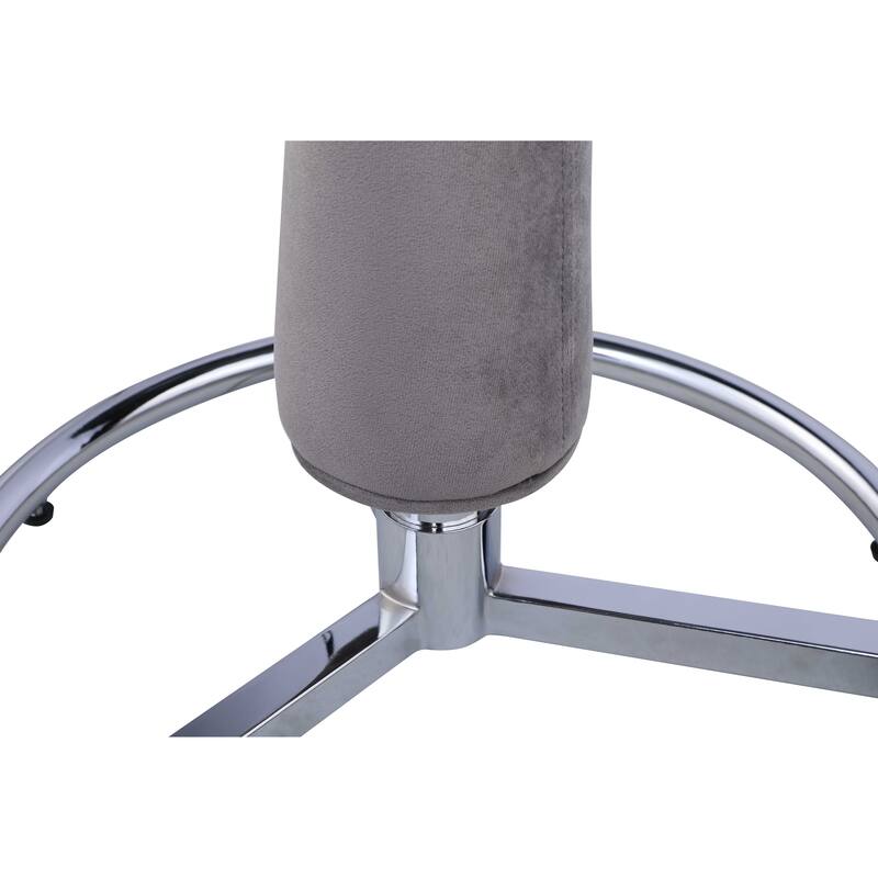 Somette Mirella Round Glass Pub Table with Upholstered Pedestal - N/A