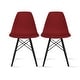 preview thumbnail 18 of 17, Plastic Eiffel Chairs Solid Wood Legs Molded Modern Armless Side Dining For Kitchen Work Office Red