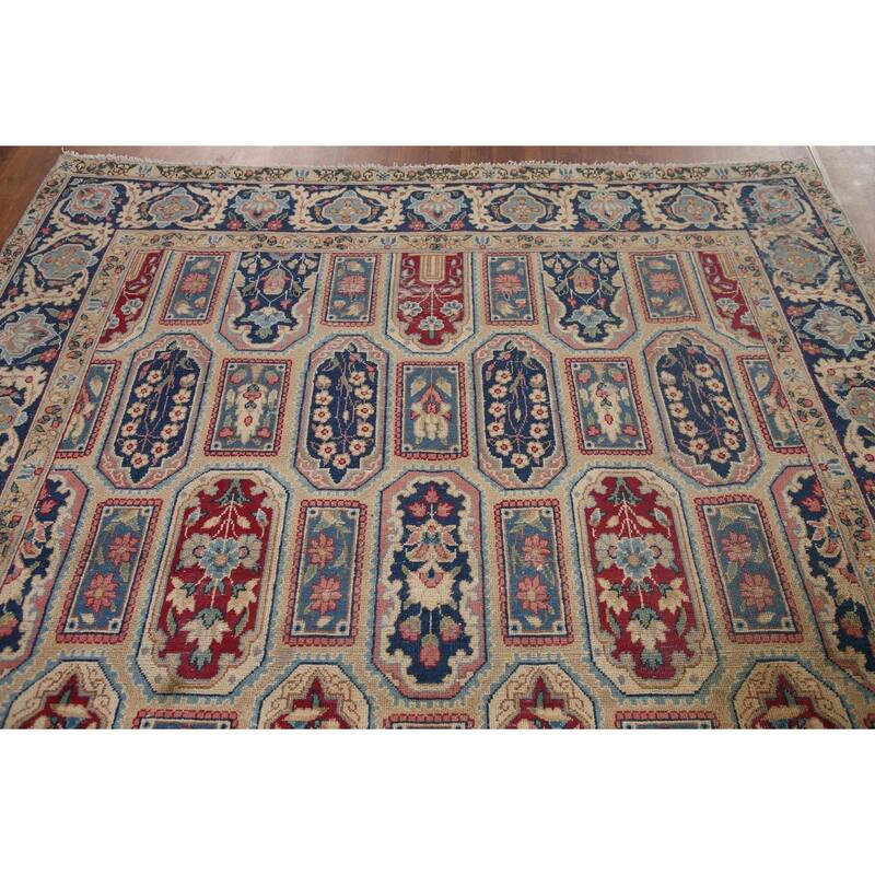 Kerman Persian Antique Area Rug Handmade Wool Carpet - 6'6" x 9'6"