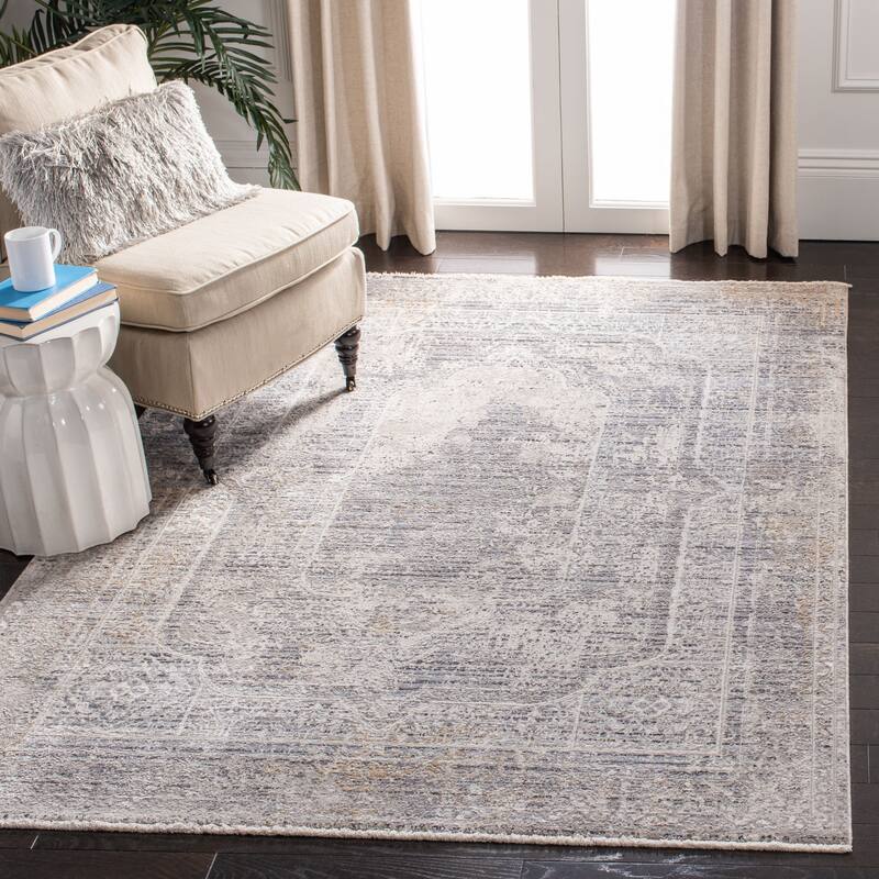 SAFAVIEH Dream Slava Vintage Abstract Viscose Rug - 5' x 8' - Grey/Ivory