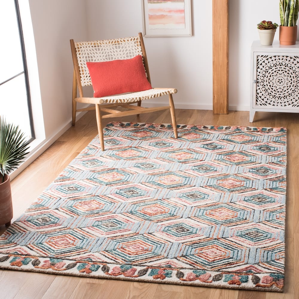 SAFAVIEH Handmade Trace Latoya Geometric Wool Rug