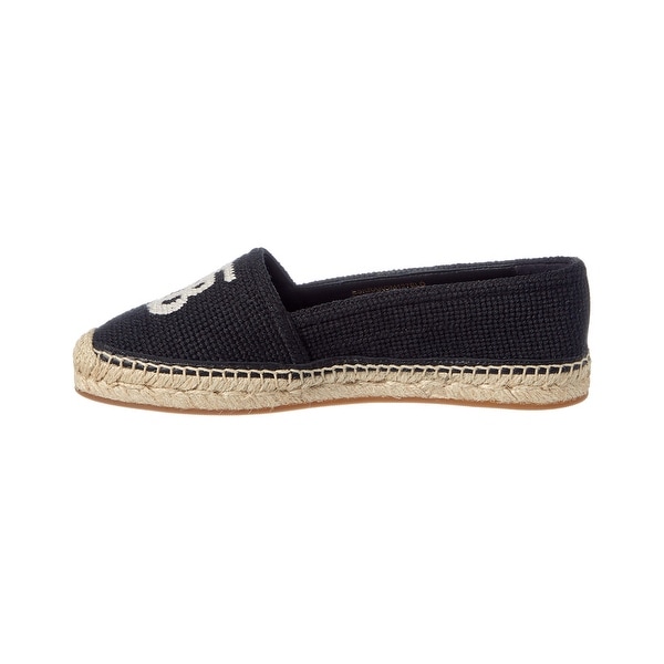 monogram motif cotton and leather espadrilles