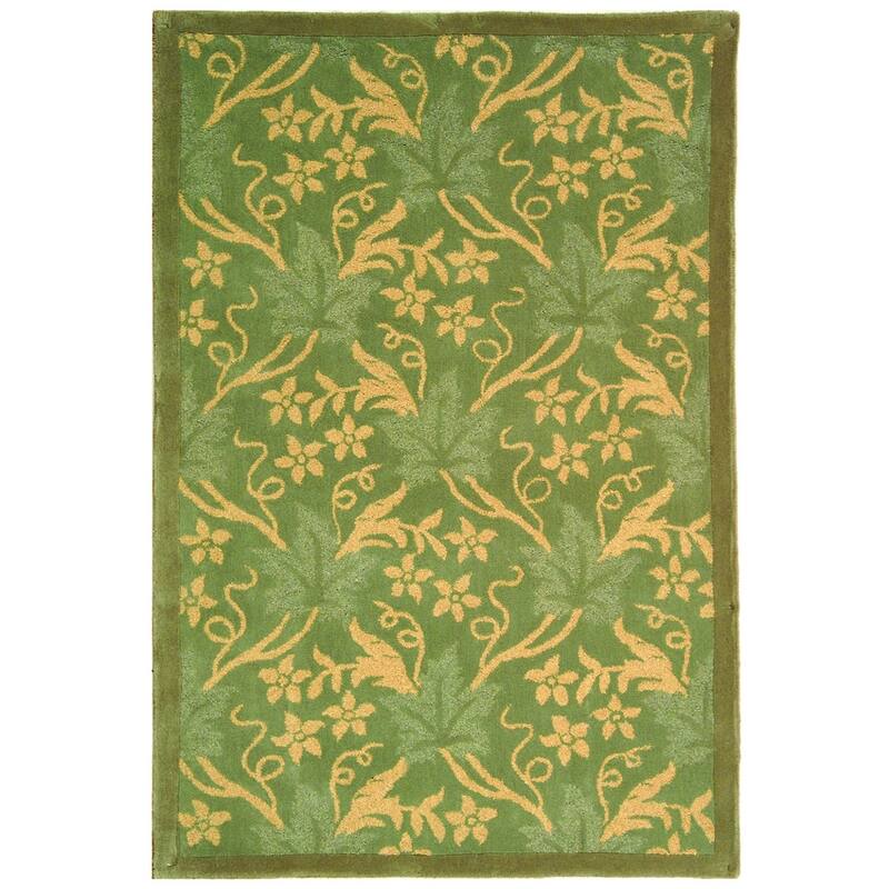 SAFAVIEH Handmade Berkeley Geronima Botanical Wool Rug - 5' 3" x 8' 3" - Blue - Runner/Rectangle