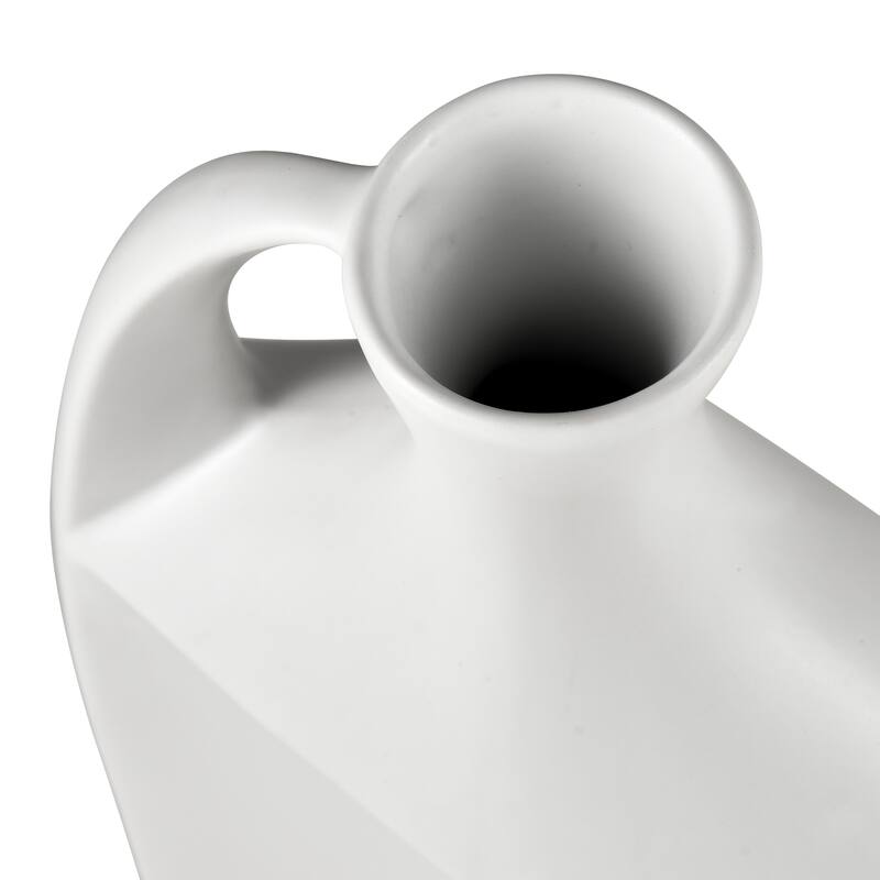 Elk Home Messe White Finish Earthenware 4 Inch Wide Vase
