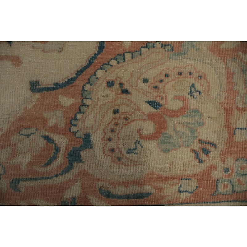 Hand Knotted Oriental 100% Wool Carpet Traditional Floral Beige & Ivories Ziegler Area Rug - 9' 6'' X 6' 9''