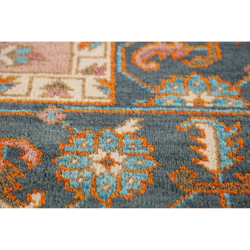Heriz Serapi Indian Area Rug Handmade Floral Wool Carpet - 8'10" x 11'10"