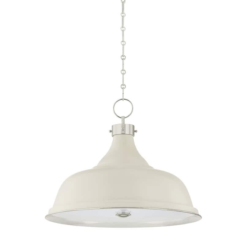 Hudson Valley Lighting MDS300L Painted No. 1 4 Light 24" Wide Pendant - Polished Nickel / Off-White