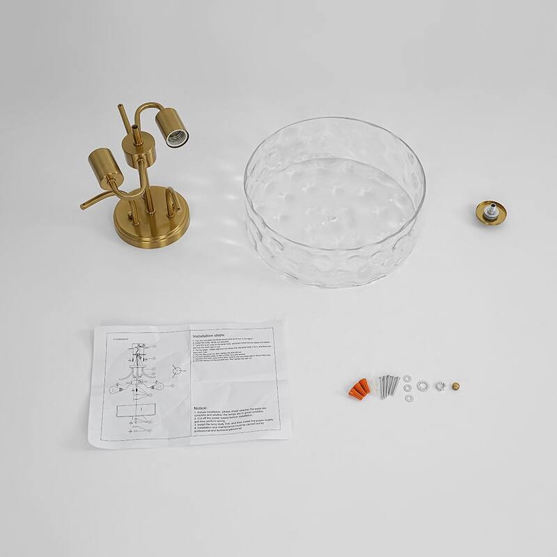 Nickel 2-Light Water Glass Round Semi Flush Ceiling Light - 11.8in
