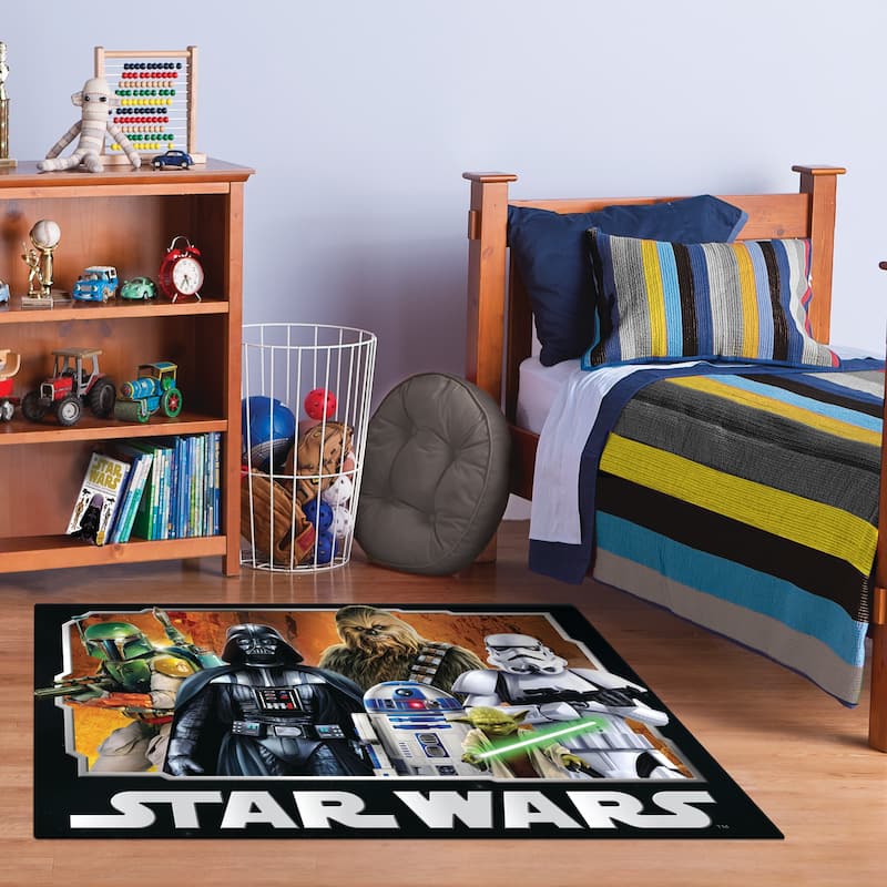 Licensed Disney Star Wars Character Youth Digital Printed Indoor Area Rugs, 3'4" x 5'4"