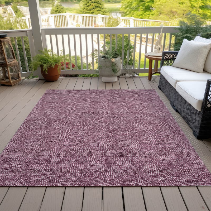Machine Washable Indoor/ Outdoor Solid Modern Chantille Rug