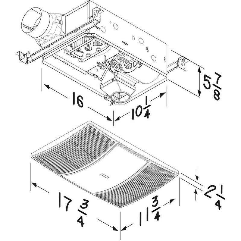 Broan PowerHeat� 110 CFM 2 Sone Ceiling Mounted Heated Exhaust Fan